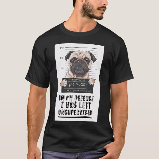 Toiletpapier Pug T-shirt (Voorkant)