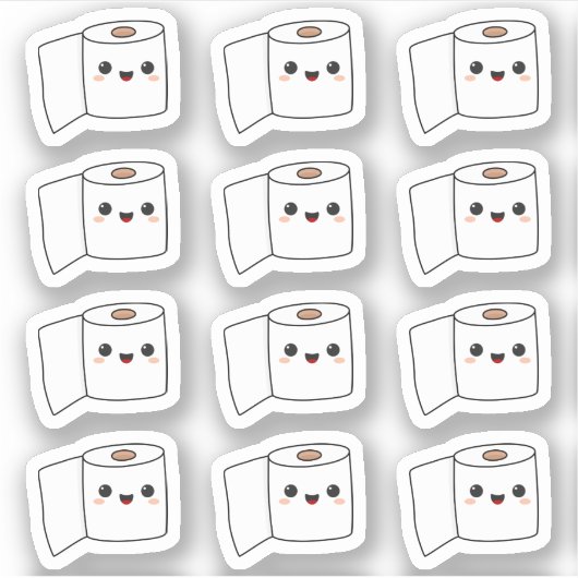 Toiletpapier Roll Potty Training / Badkamer Restoc Sticker (Voorkant)