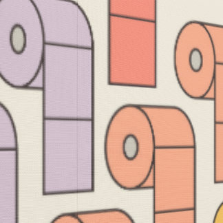 Toiletpapier rolt in kitscherige regenboogkleuren  behang