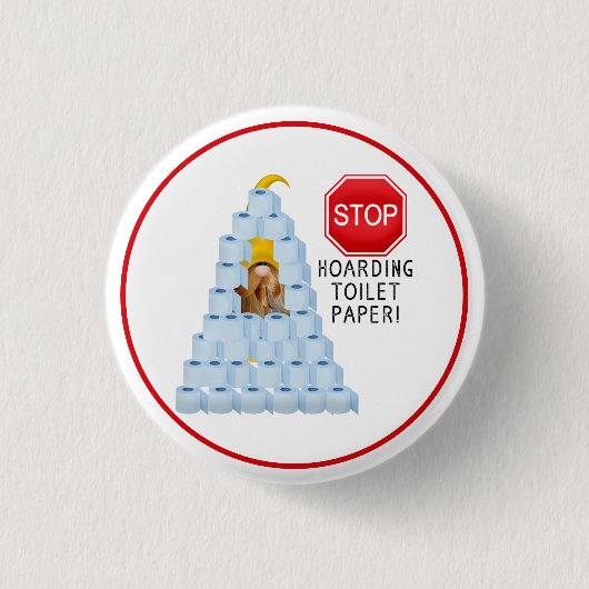 Toiletpapier stoppen met hoarding ronde button 3,2 cm (Voorkant)