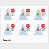 Toiletpapier stoppen met hoarding vierkante sticker (Vel)