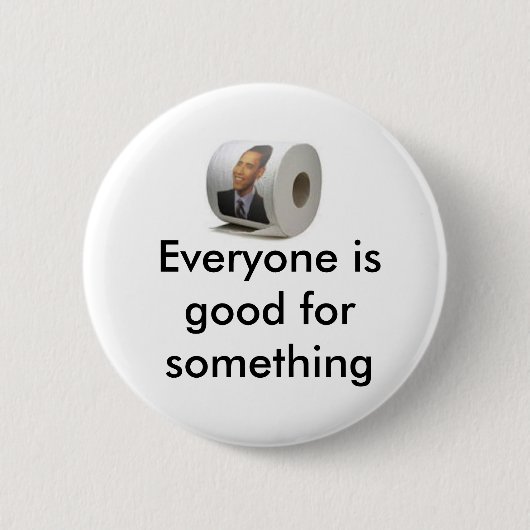toiletpapier van Obama Ronde Button 5,7 Cm (Voorkant)