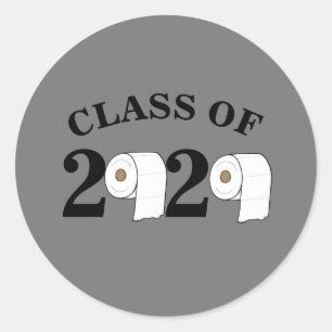 toiletpapierrolklasse van 2020 grappig afstuderen ronde sticker