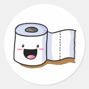 toiletpapiersticker ronde sticker