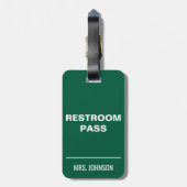 Toiletpas Hallway Label voor Leraren Bagagelabel (Achterkant verticaal)