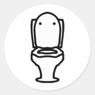 toiletpictogram ronde sticker