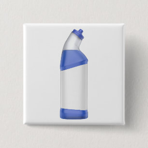 Toiletreinigingsfles met leeg etiket vierkante button 5,1 cm