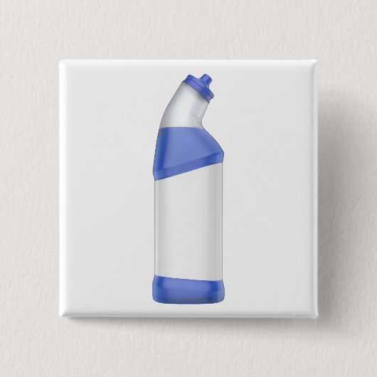 Toiletreinigingsfles met leeg etiket vierkante button 5,1 cm (Voorkant)