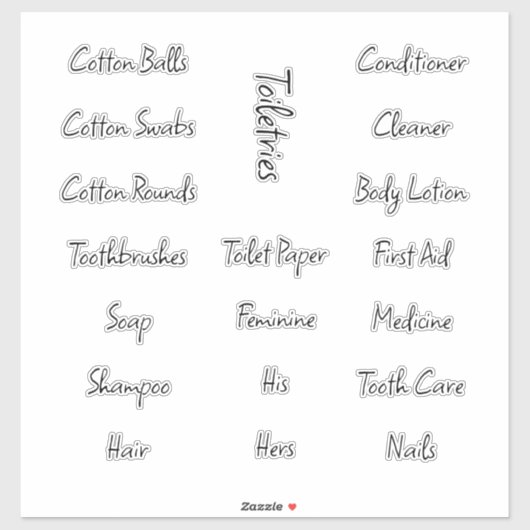 Toiletriestapellabels Sticker (Vel)