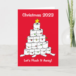 Toiletrolletje 2023 Xmas Tree Flush Vakantie Kaart
