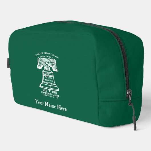 Toiletry Bag - Forest Green (Personalized) Toilettasje (Rechterhoek)