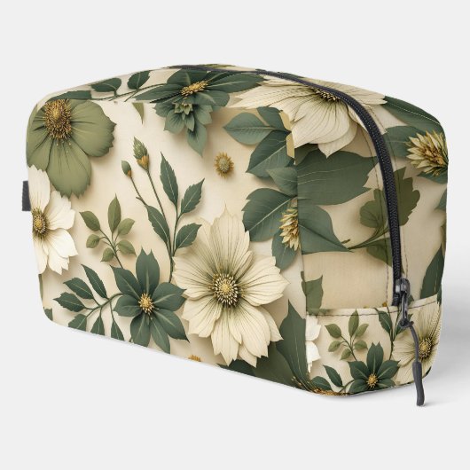Toiletry bag green flowers pattern  toilettasje (Rechterhoek)