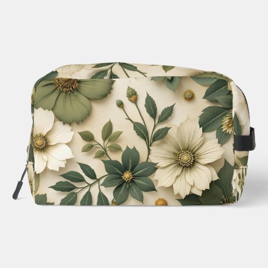 Toiletry bag green flowers pattern toilettasje (Achterkant)