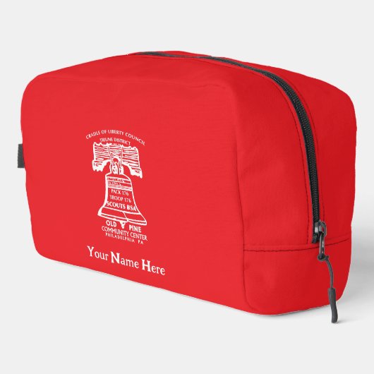 Toiletry Bag - Red (Personalized) Toilettasje (Rechterhoek)