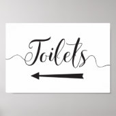 Toilets Richting Teken voor bruiloften Linkerpijl Poster (Voorkant)