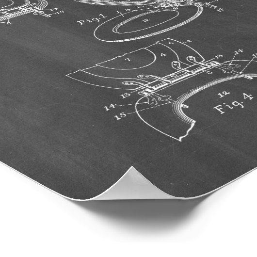 Toiletstoel en Hoesje-octrooi - alkbord Poster (Hoek)