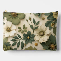 Toilettas groene bloemen motief
