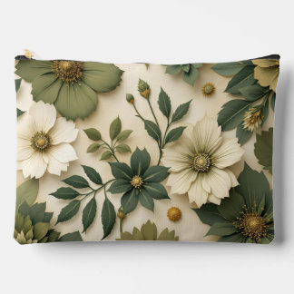 Toilettas groene bloemen motief etui