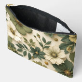 Toilettas groene bloemen motief etui (Open)
