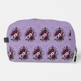 Toilettas met paarse bloemenmotief toilettasje