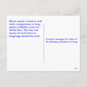 Toiletten hebben portemonnees nodig feestdagenkaart (Achterkant)