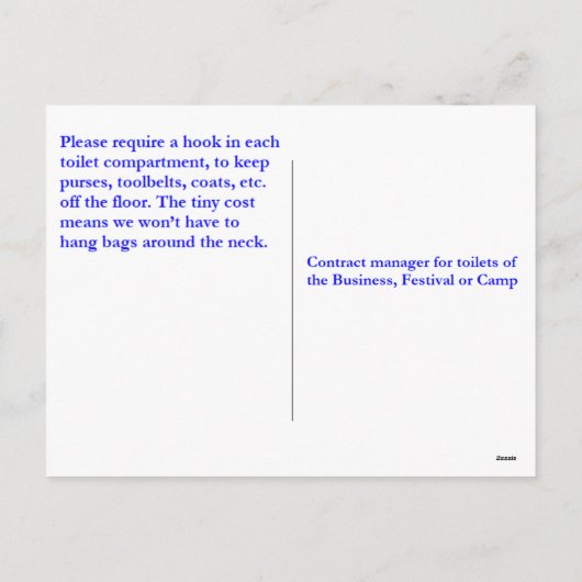 Toiletten hebben portemonnees nodig feestdagenkaart (Achterkant)