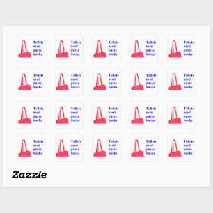 Toiletten missen haakjes voor tassen vierkante sticker