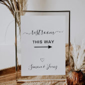 Toiletten op deze manier bruiloft teken kaart