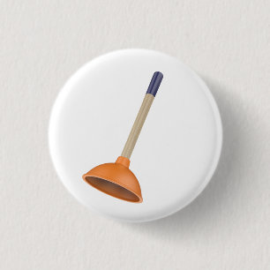 Toiletzuiger met houten handvat ronde button 3,2 cm