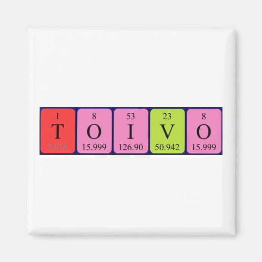 Toivo periodieke lijstnaam magnet (Voorkant)