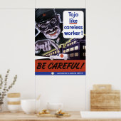 Tojo als onverzorgde werknemers poster (Keuken)
