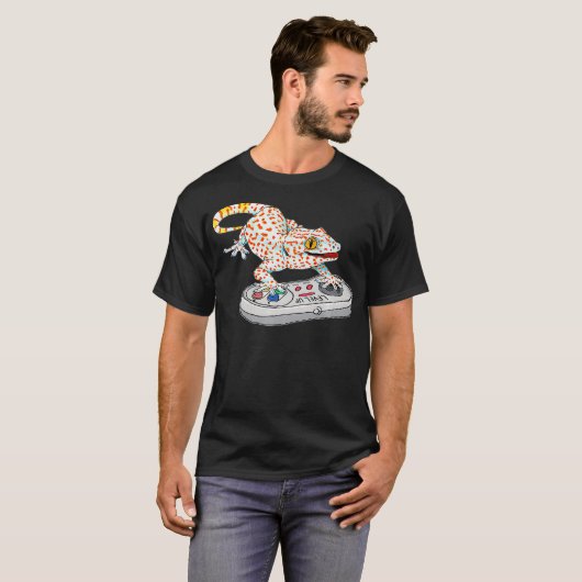Tokay gecko die Video Game Reptiles Gekko geck spe T-shirt (Voorkant volledig)
