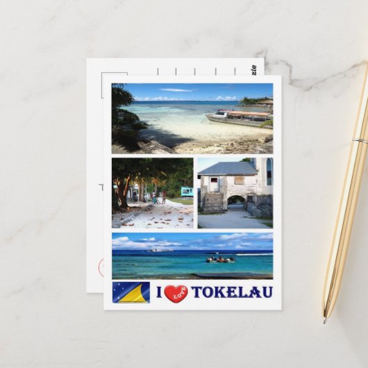 Tokelau - I Love - Briefkaart (Voorkant / Achterkant in situ)