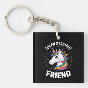 Token Rechte Vriend Eenhoorn Homoseksueel LGBTQ Tr Sleutelhanger
