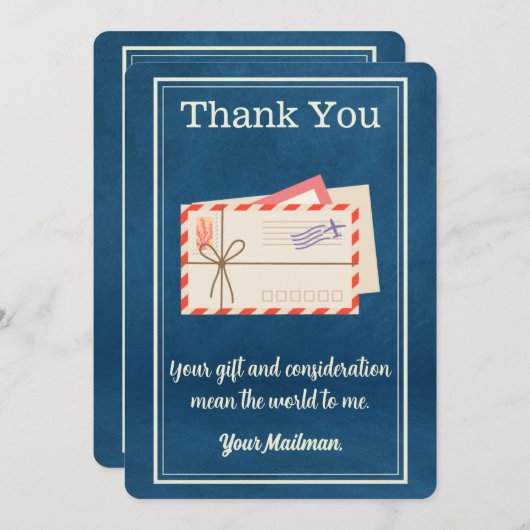 tokenbriefdrager postbode bedankkaart (Voorkant / Achterkant)