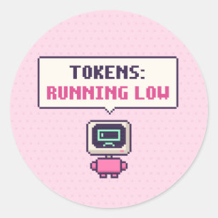 Tokens: Leuk AI Pixel Sticker met Lage Standaard