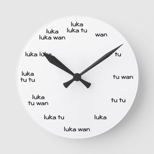 toki pona clock ronde klok (Voorkant)
