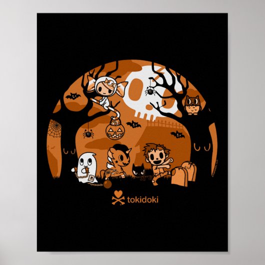 Tokidoki Halloween Ghouls spelen op de begraafplaa Poster (Voorkant)
