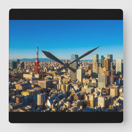 Tokio 001A Vierkante Klok (Voorkant)
