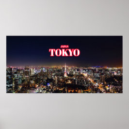 Tokio bij nacht - Japan Poster
