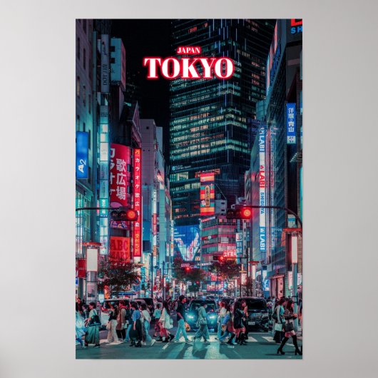 Tokio bij nacht - Japan Poster (Voorkant)