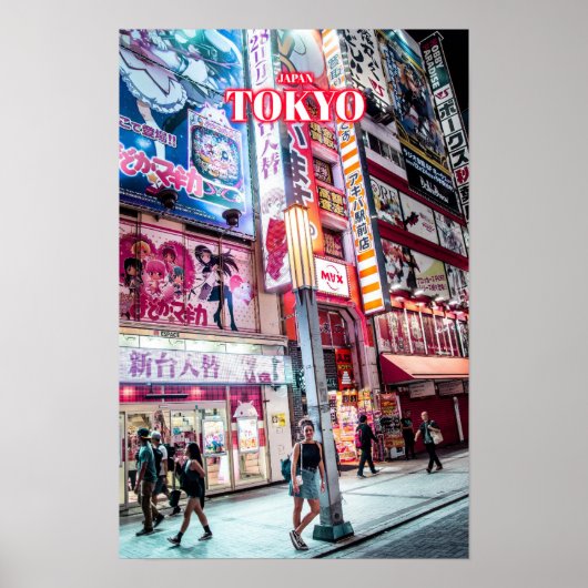 Tokio City bij nacht 2 - Japan Poster (Voorkant)