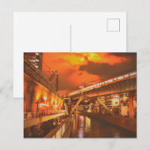 Tokio Cityscape met Kanaal en trein Briefkaart (Voorkant / Achterkant)