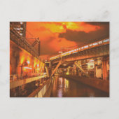 Tokio Cityscape met Kanaal en trein Briefkaart (Voorkant)