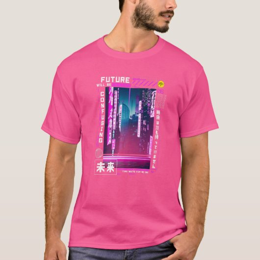 Tokio cyberpunk damp in japanse retro vibes t-shirt (Voorkant)