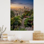 Tokio Daktuin Zonsondergang Poster (Keuken)