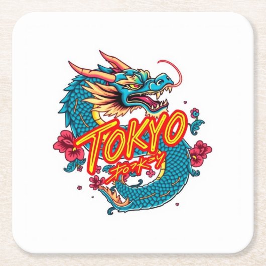 Tokio Draak Kartonnen Onderzetters (Voorkant)