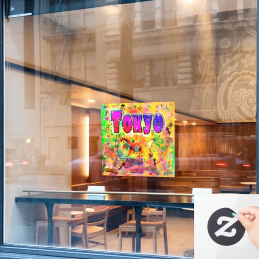 Tokio Epoch Uur Venster Cling Raamsticker (Cafe Raam)