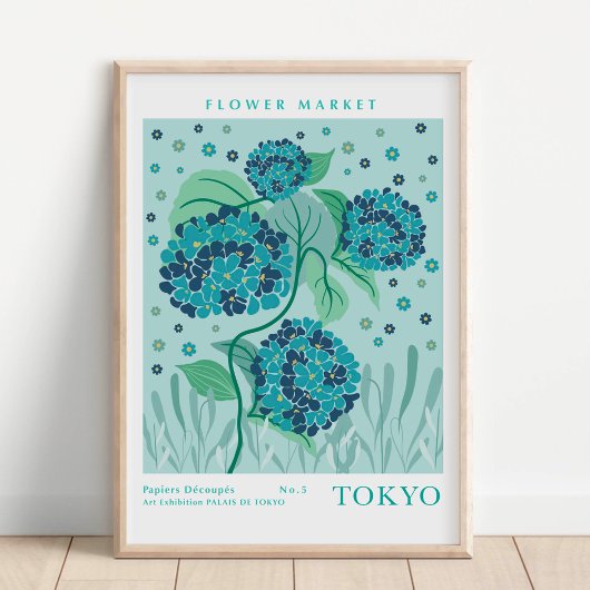 Tokio Flower Market Hortensia Poster
