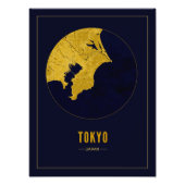 Tokio Golden Map Foto Afdruk (Voorkant)
